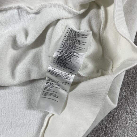 Adidas Sweatshirt Mens Medium Graphic Print Fleece Thin Streetwear White - Picture 8 of 15